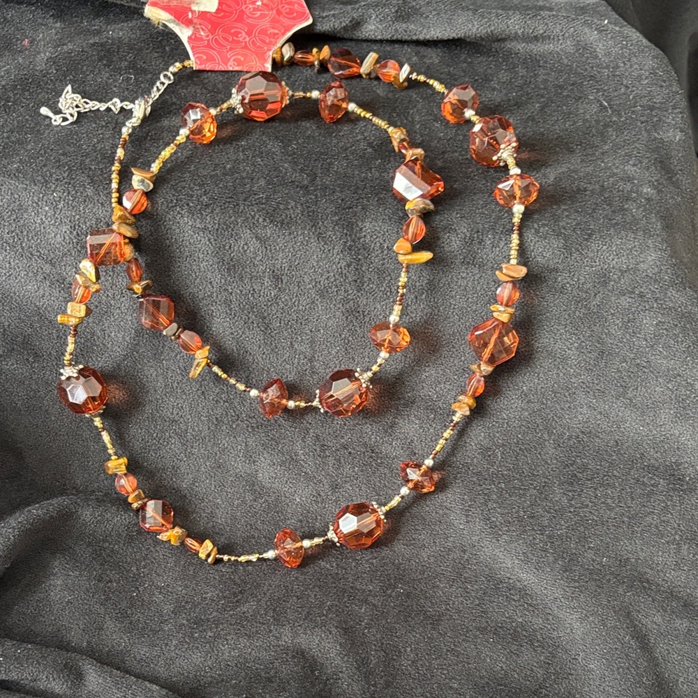 Charming Charlie Elegant Brown Beaded Necklace - Picture 4 of 8